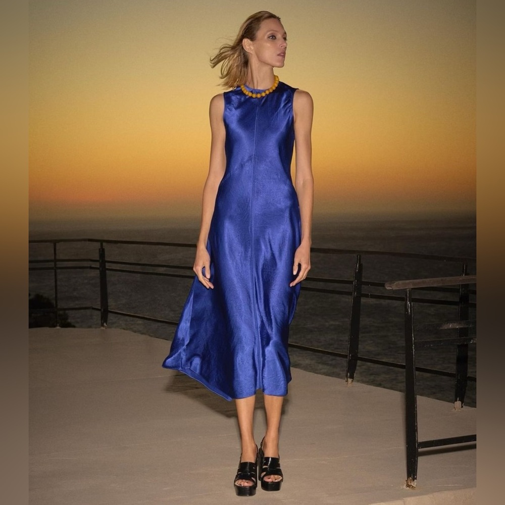 Satin Effect Dress Zara Woman Collection.